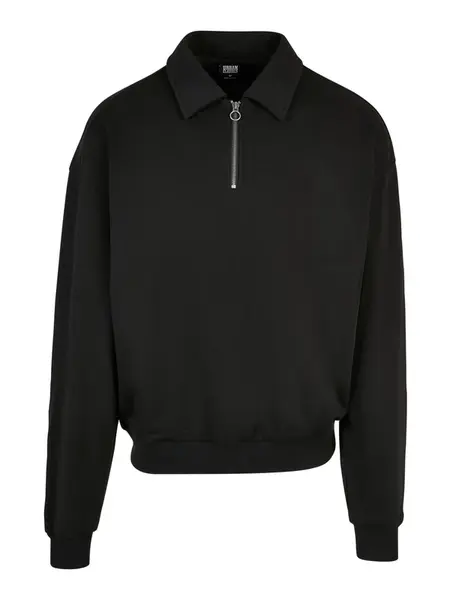 Urban Classics Mikina 'Collar Crew'  čierna