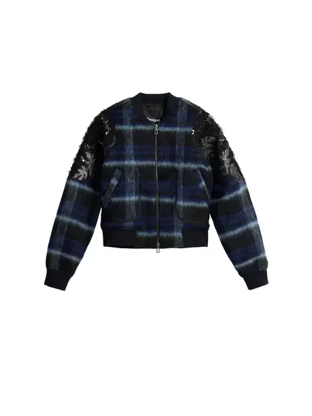 Desigual Prechodná bunda  tmavomodrá / modrofialová / čierna