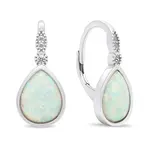 Brilio Silver Luxusní stříbrné náušnice se zirkony a opály EA381W