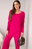 Dámsky viskózový set s voľnou blúzkou a nohavicami