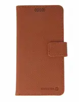 Flipové pouzdro SWISSTEN LIBRO UNI BOOK II XL, hnědá koženka (158 x 80 mm)
