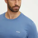 Bavlněné tričko HUGO Dero222 modrá barva, 50466158