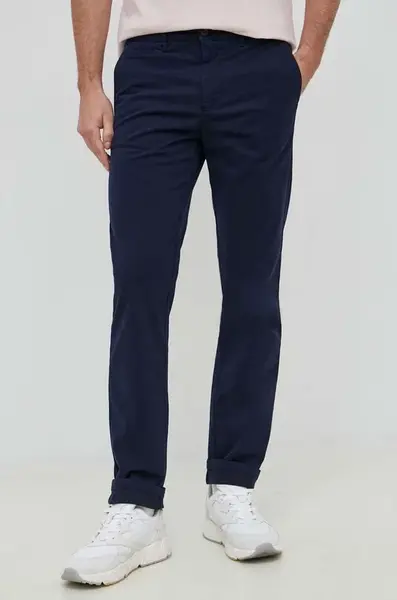 Kalhoty United Colors of Benetton pánské, tmavomodrá barva, přiléhavé