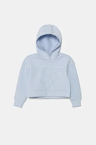 Dětská mikina Guess s kapucí, s potiskem
