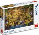 Puzzle Z obrazu: Lvi 1000 dílků (poškozená) - -