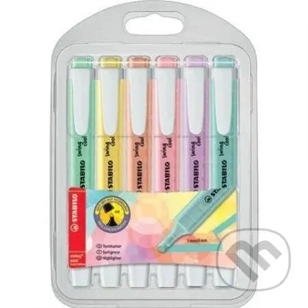 Zvýrazňovač STABILO swing cool Pastel, sada 6 ks v pouzdru