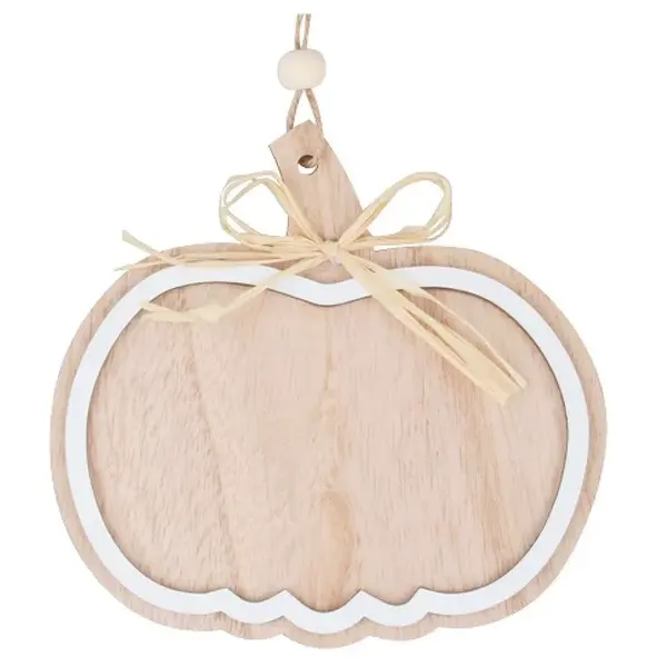 Anděl Drevená tekvica na zavesenie prírodná 12 cm