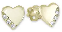 Soliter Zlaté náušnice Srdiečka s kryštálmi 239 001 01071