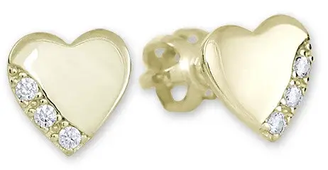 Soliter Zlaté náušnice Srdiečka s kryštálmi 239 001 01071