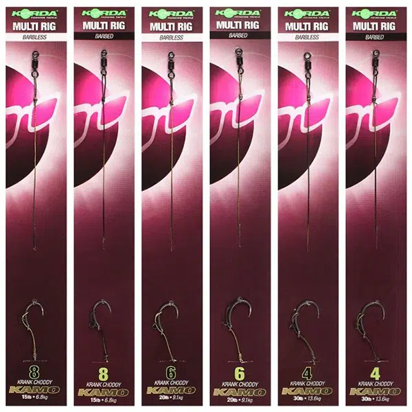 Korda náväzec multi rig krank choody kamo braid barbed-háčik 8 nosnosť 15 lb