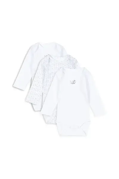 Bavlnené body pre bábätká Fanga Fontana FIO 3 PACK LS BODY OCS 3-pak