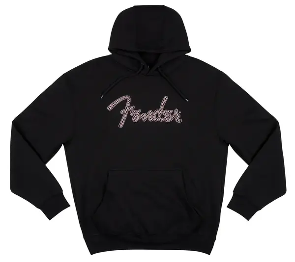 Fender Spaghetti Logo Wavy Checker Hoodie Pink XL