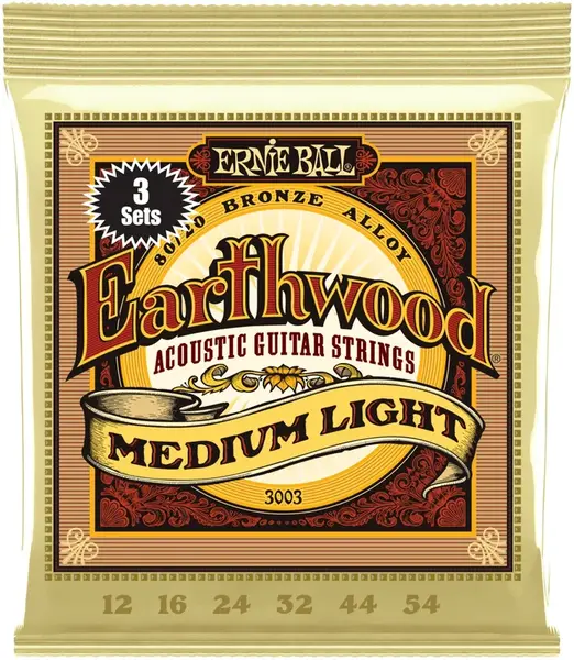 Ernie Ball 3003 Earthwood 80/20 Bronze Medium-Light 3 Pack
