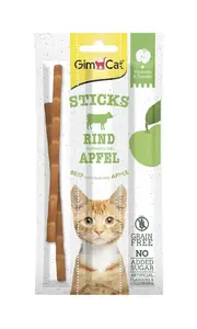 GimCat Sticks hovězí a jablko 3 ks