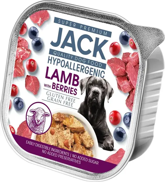 Jack hypoalergénna paštéta - jahňacie s bobuľami 150 g
