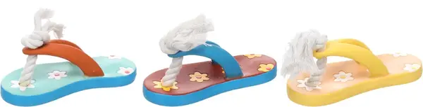 Flamingo Floppe latexová hračka pre psa - farebné papučky 1 ks