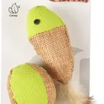 Flamingo hračka loptička a rybka s pierkami pre mačky 1 ks