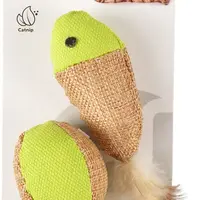 Flamingo hračka loptička a rybka s pierkami pre mačky 1 ks