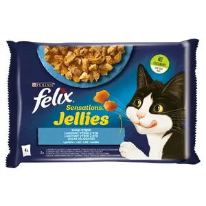 Felix Sensations Jellies lahodný výber z rýb v želé - s lososom a treskou tmavou 4 x 85 g