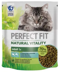 Perfect Fit Natural Vitality Adult 1+ krmivo pre mačky s lososom a bielym rybím mäsom 650 g