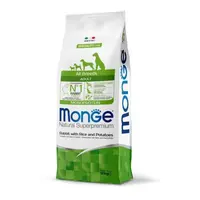 MONGE Natural Superpremium All Breeds Adult 12kg monoproteínové krmivo králik/ryža/zemiaky pre dospelé psy všetkých plemien
