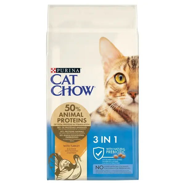 Cat Chow Adult 3in1 s morčacím 15 kg