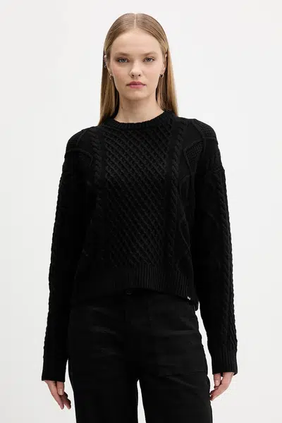 Svetr s příměsí vlny Guess Jeans černá barva, W5BR09 Z0561