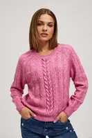 Sweater with decorative fabric