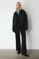 Kalhoty Medicine dámské, černá barva, široké, medium waist