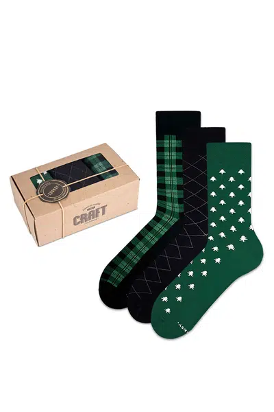 ZOOKSY/RAINBOW SOCKS Sada klasických ponožiek Zooksa Craft Forest Moss