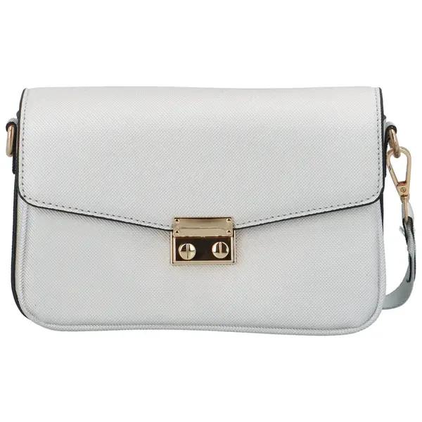 Módní dámská koženková crossbody Manuel, stříbrná