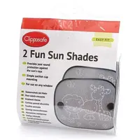 CLIPPASAFE Slnečná roleta s prísavkou 2ks, Blacksafari