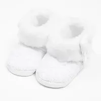 Dojčenské zimné krajkové kozačky New Baby 0-3 m biele