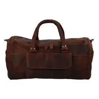 Velká kožená cestovní taška Odilon Green Wood, hnědá