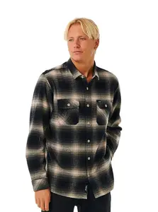 Rip curl pánská košile Count Flannel Taupe | Černá | Velikost XL | 100% bavlna