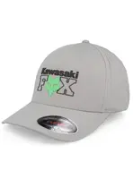 Fox kšiltovka X Kawi Flexfit Steel Grey | Šedá | Velikost S/M