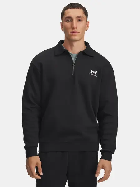 Men's Under Armour UA Icon Flc Collar 1/4 Zip-BLK Jacket - Mens