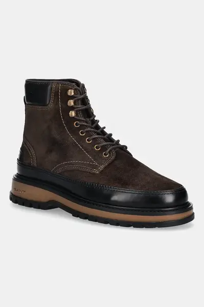 Kožené trapery Gant Clafton pánské, hnědá barva, 31643132