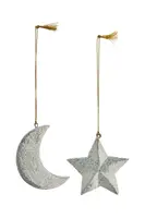 Závěsná vánoční dekorace Madam Stoltz 8 cm 2-pack