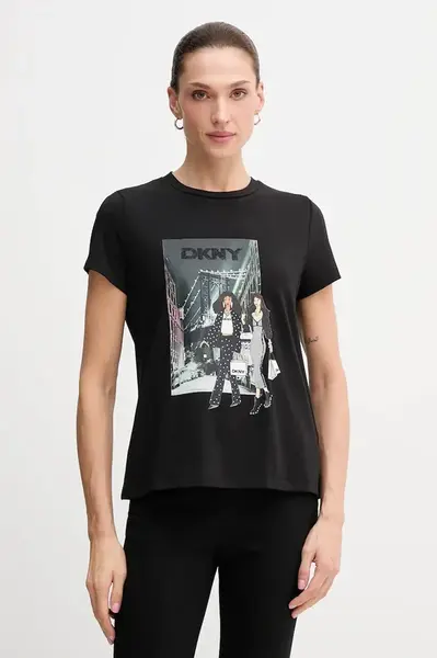 Tričko Dkny KNIT TOPS dámské, černá barva, P5MOHWNA