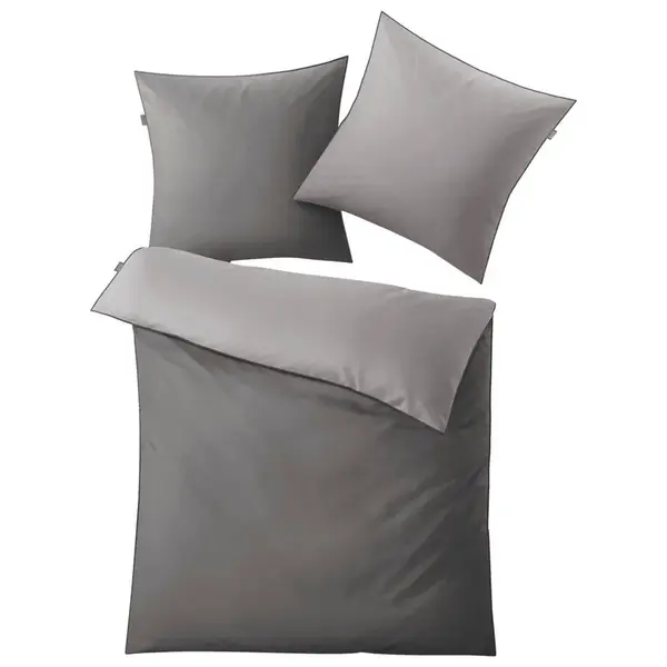 Kleine Wolke OBOUSTRANNÉ POVLEČENÍ, makosatén, šedá, 135/200 cm