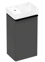 Hansgrohe Xelu Q - Skrinka s umývadielkom, 63x34x27 cm, 1 dvierka, pánty vľavo, matná sivá/matná čierna 54363670