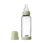 BIBS antikoliková sklenená fľaša so silikónovým cumlíkom 240ml - Sage
