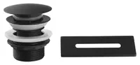 Aqualine Príslušenstvo - Set vaňovej výpuste a krytky prepadu, ClickClack, matná čierna TF9005B