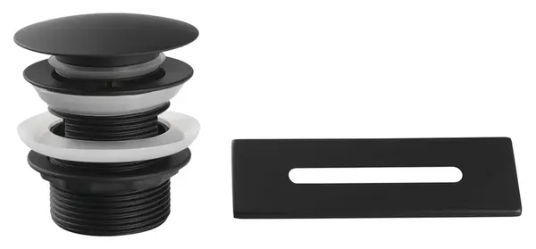 Aqualine Príslušenstvo - Set vaňovej výpuste a krytky prepadu, ClickClack, matná čierna TF9005B