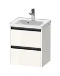 Duravit Ketho.2 - Umývadlová skrinka, 55x48x38 cm, 2 zásuvky, lesklá biela K25280022220000
