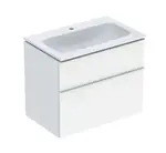 Geberit iCon - Skříňka s umyvadlem, 75x48x63 cm, 2 zásuvky, lesklá bílá 502.336.01.1