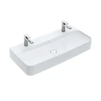Villeroy & Boch Finion - Dvojumývadlo bez prepadu, 100x47 cm, s CeramicPlus, alpská biela 4168A1R1