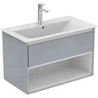 Ideal Standard Connect Air - Skrinka pod umývadlo, 80x44x52 cm, lesklá svetlosivá/biela mat E0827EQ