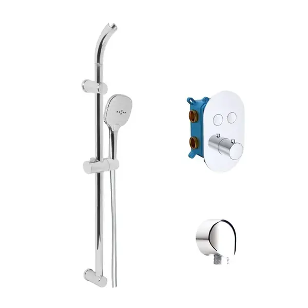 Mereo Sprchový program - Sprchový set s termostatem pod omítku, 3 proudy, chrom CB60106TB1